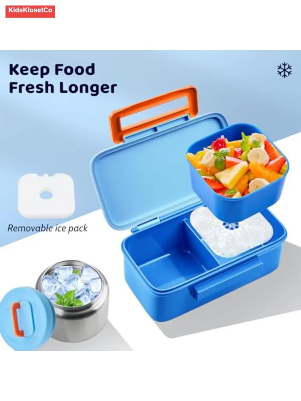 Kids Insulated Leak-Proof Bento Lunch Box with Thermo Food Jar, Stainless Steel